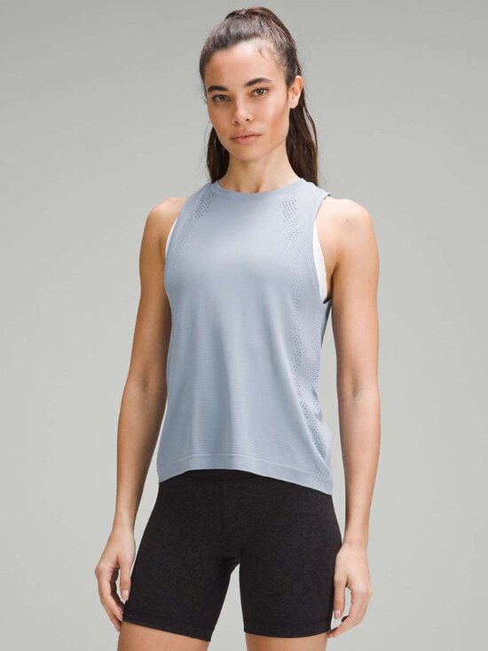 lululemon athletica Tops - Lululemon Light Blue Train to Be Tank Top